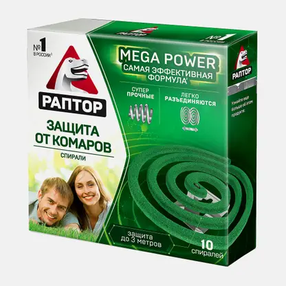 Спирали от комаров Раптор Стандарт 10шт