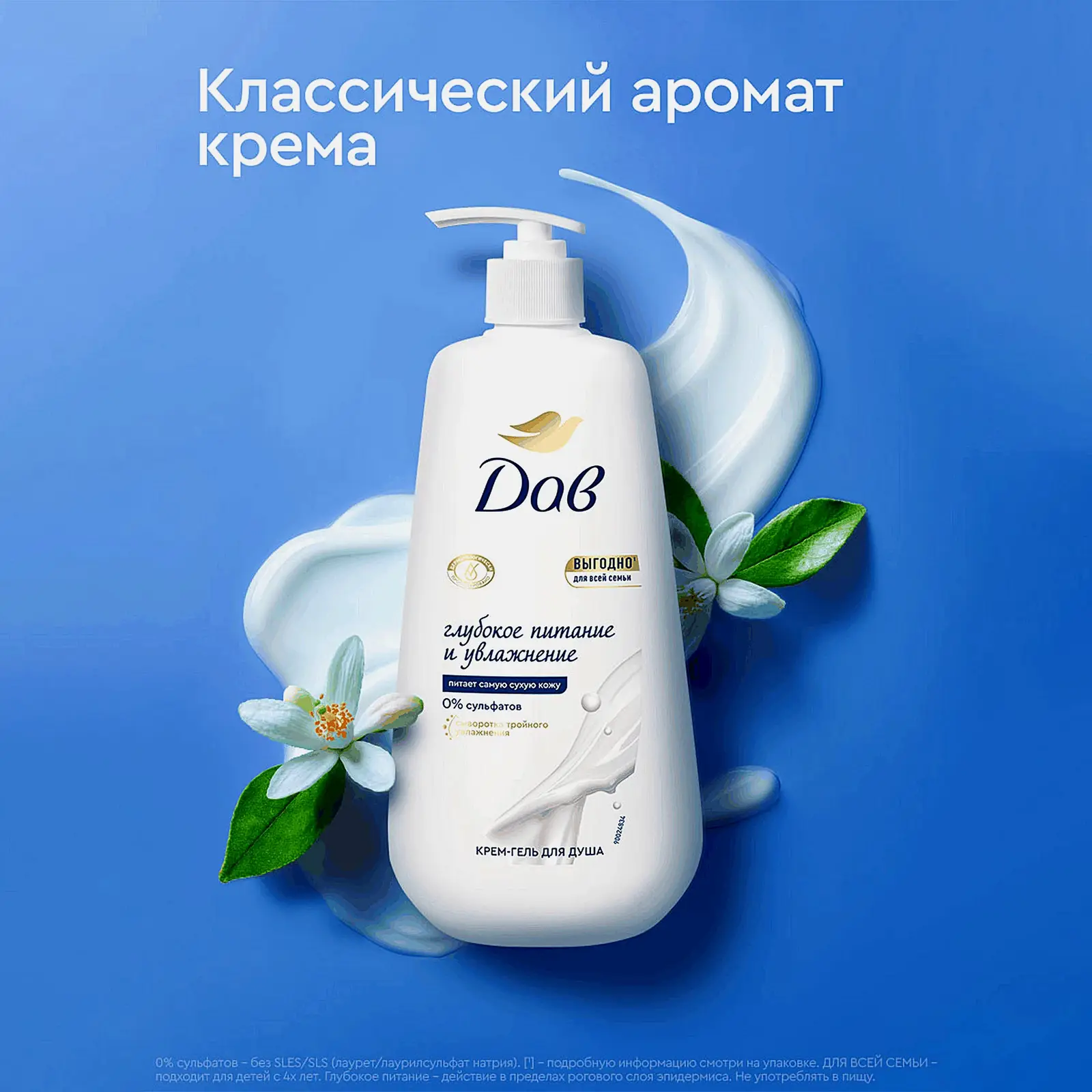 Крем-гель для душа Дав Для всей семьи Глубокое питание и увлажнение 610мл