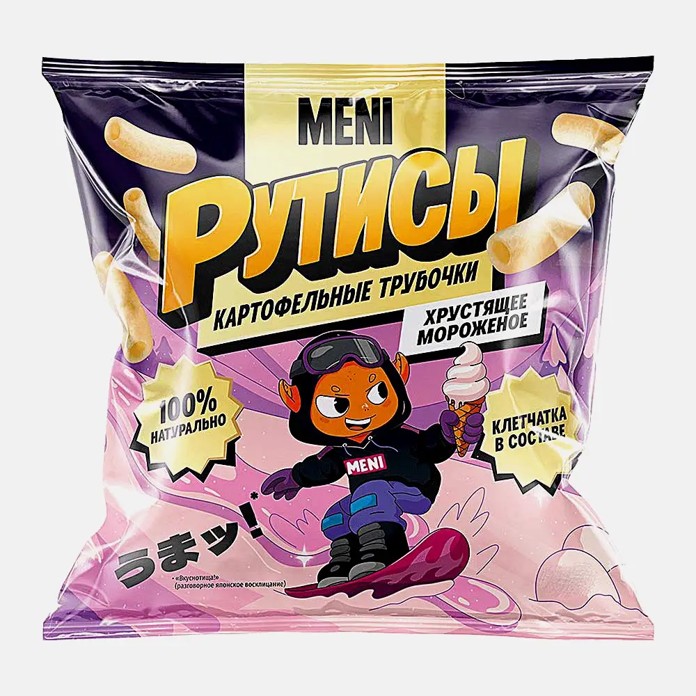 Рутисы картофельные трубочки Хрустящее мороженое Meni 25г