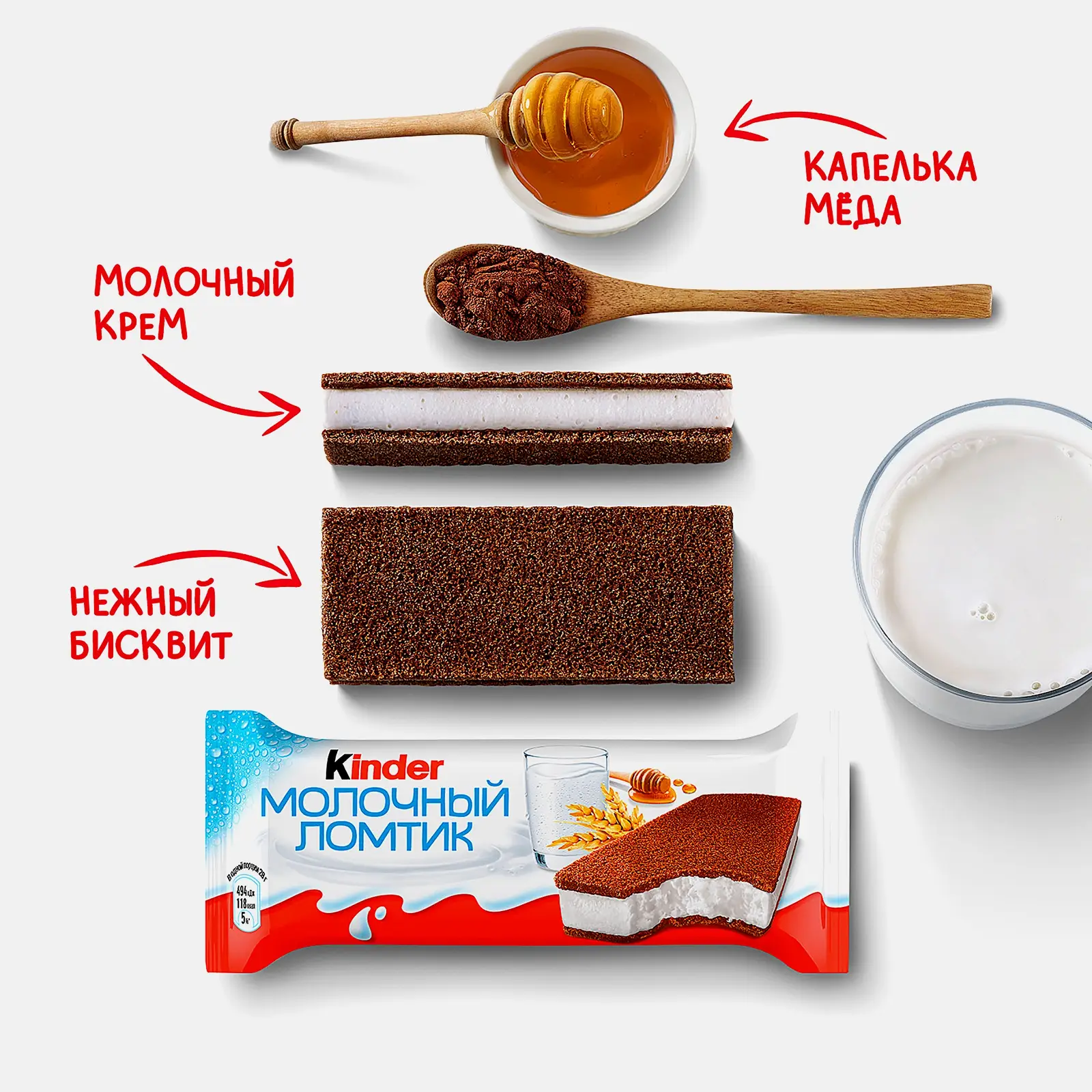 Пирожное бисквитное Молочный ломтик с молочной начинкой Kinder 5шт*28г