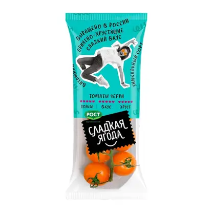 Изображение товара Томаты Сладкая ягода черри желтые на ветке 200г