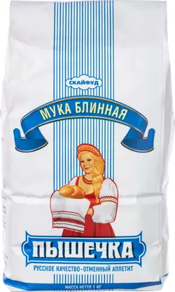 Изображение товара Мука Пышечка Блинная 1 кг для вкусных блинов и панкейков