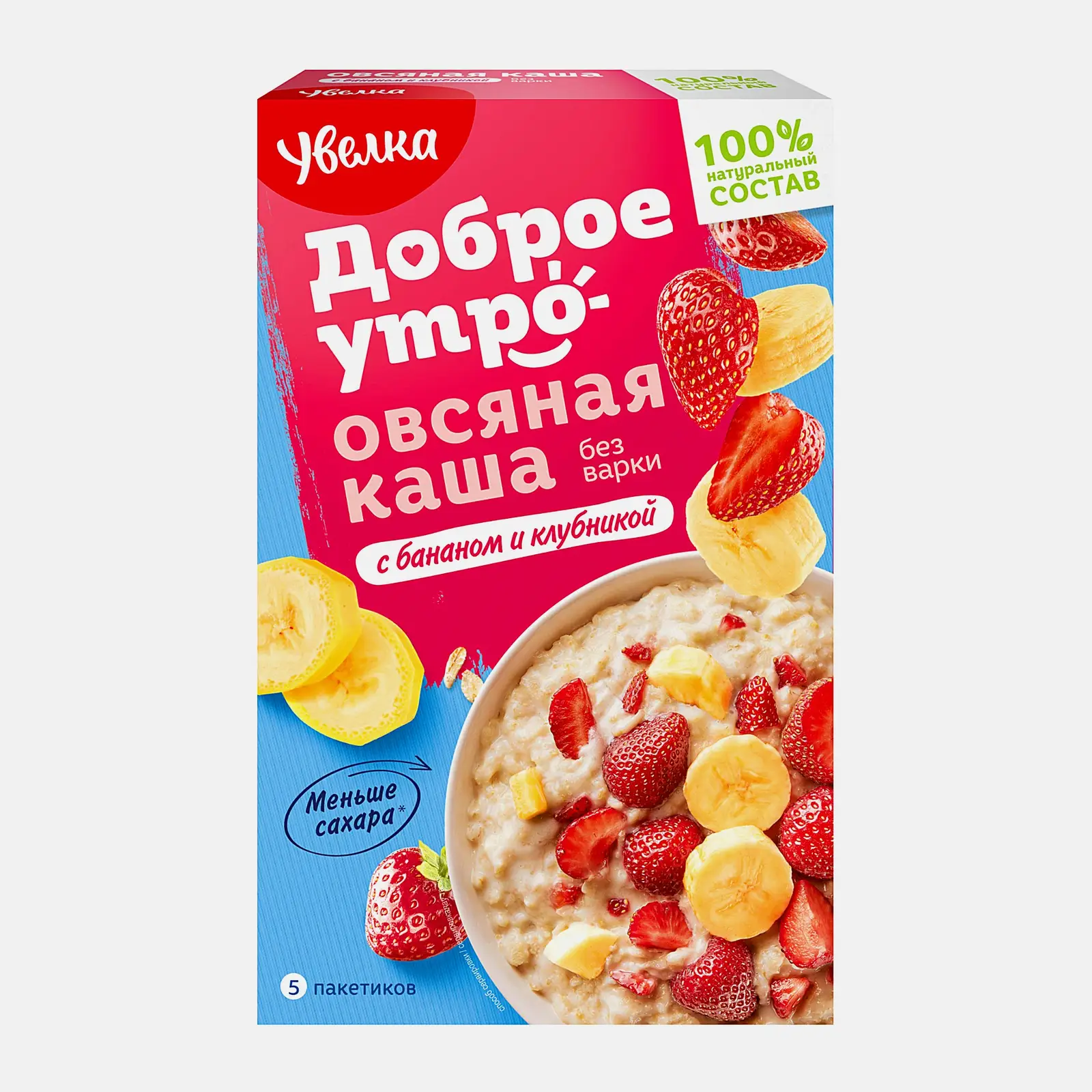 Каша Увелка овсяная Банан и Клубника 200г - фото 2 Каша Увелка овсяная Банан и Клубника 200г - фото 2