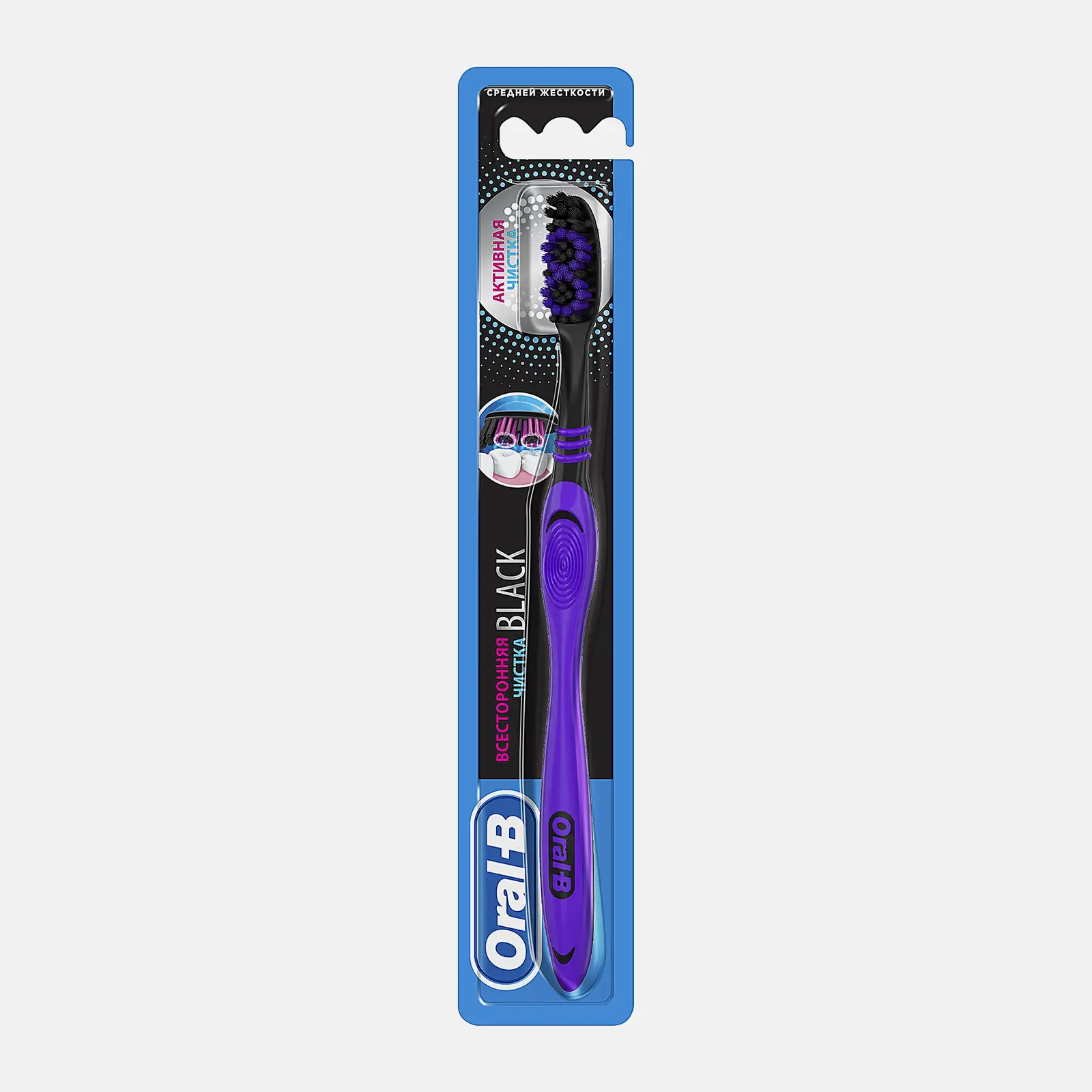 Изображение товара Зубная щетка Oral-B Black средней жесткости с чашеобразными щетинками
