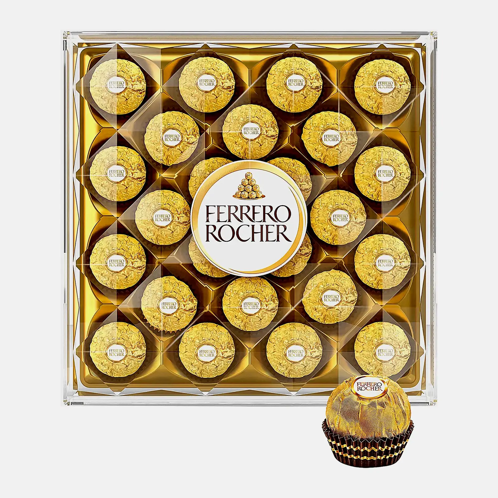 Конфеты шоколадные Ferrero Rocher из молочного шоколада с начинкой из крема и лесного ореха 300г