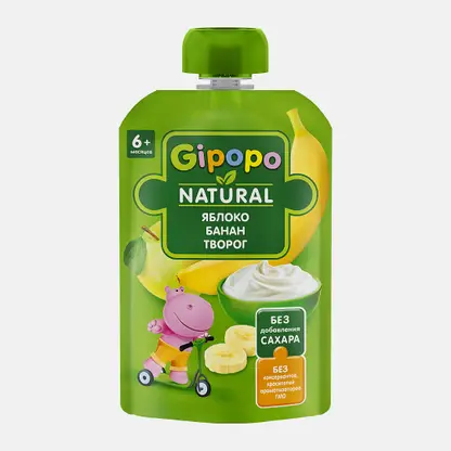 Пюре яблоко-банан-творог Gipopo 90г