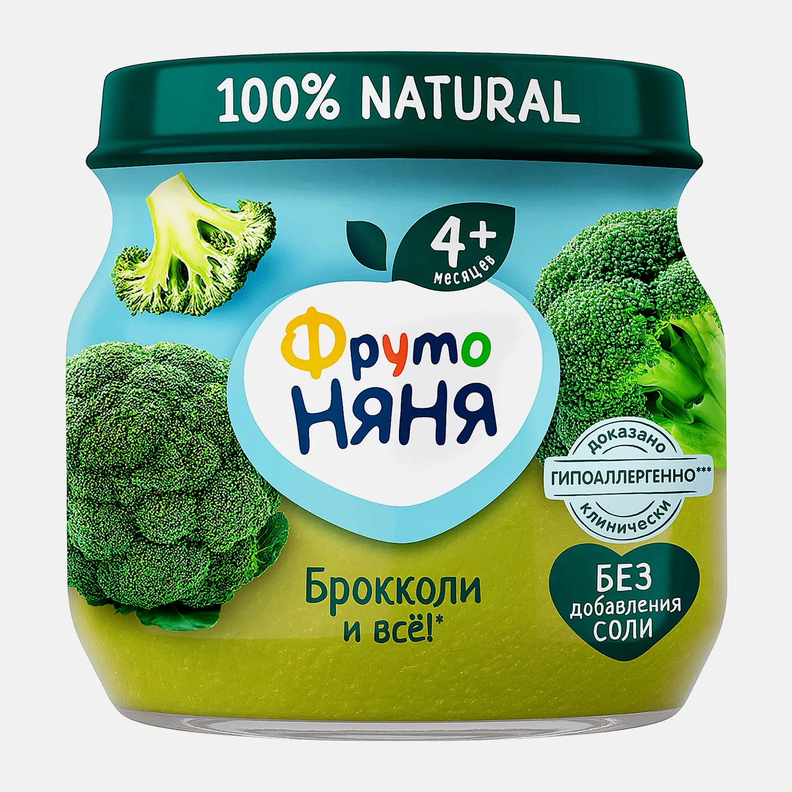 Изображение товара Пюре из брокколи для первого овощного прикорма с 4 месяцев Фрутоняня 80 г