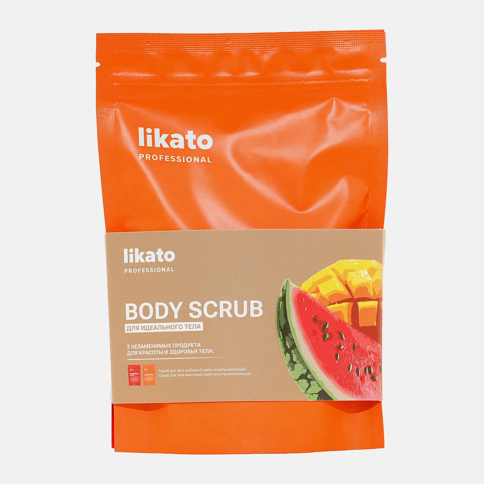 Подарочный набор скрабов для тела Likato Professional Body Scrub Арбузный и Манговый шейк 2шт*250г в ассортименте