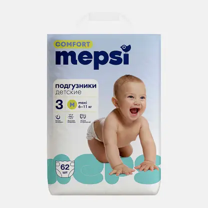 Подгузники M 6–11кг Mepsi Comfort 62шт