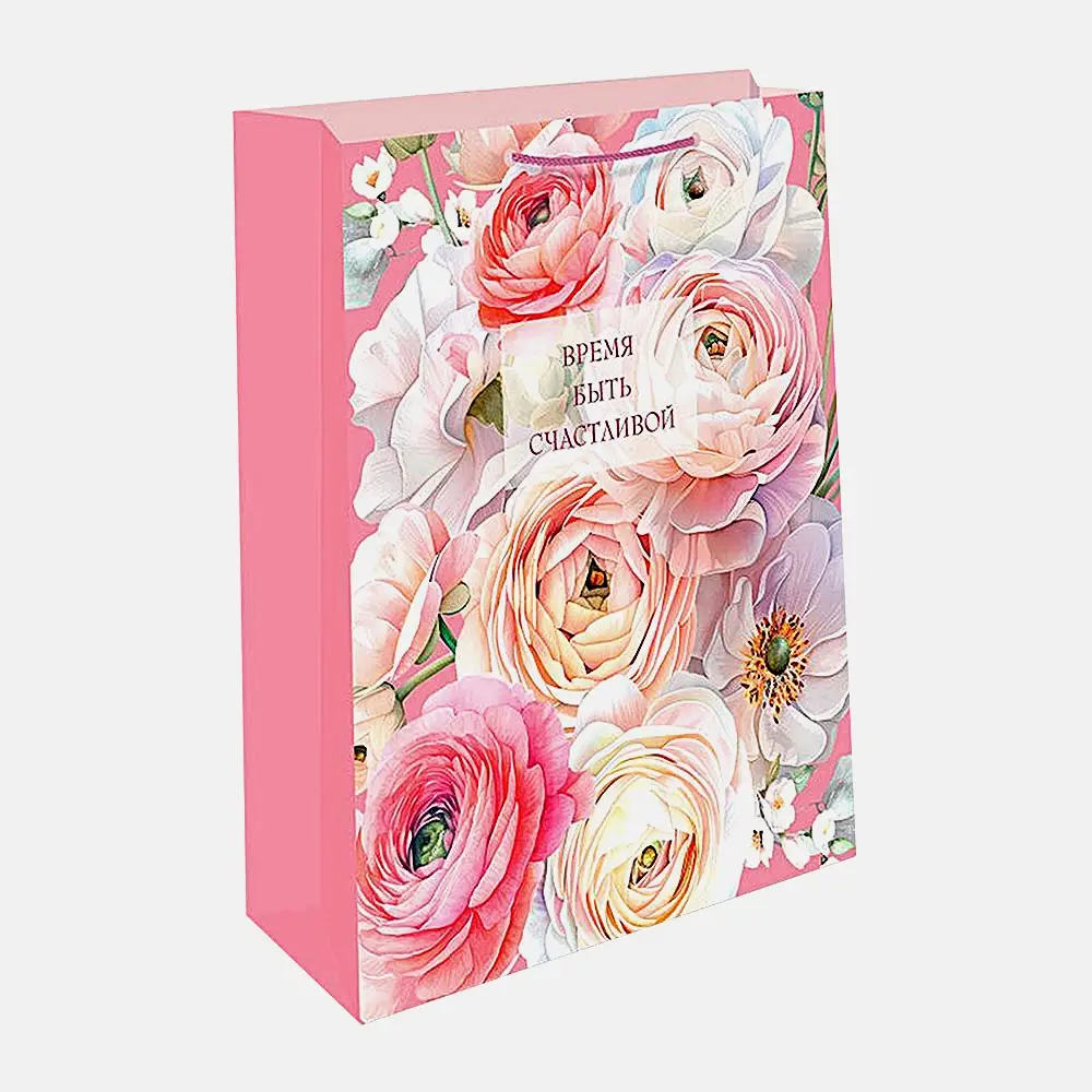 Подарочный пакет бумажный 18*22.3*10см в ассортименте