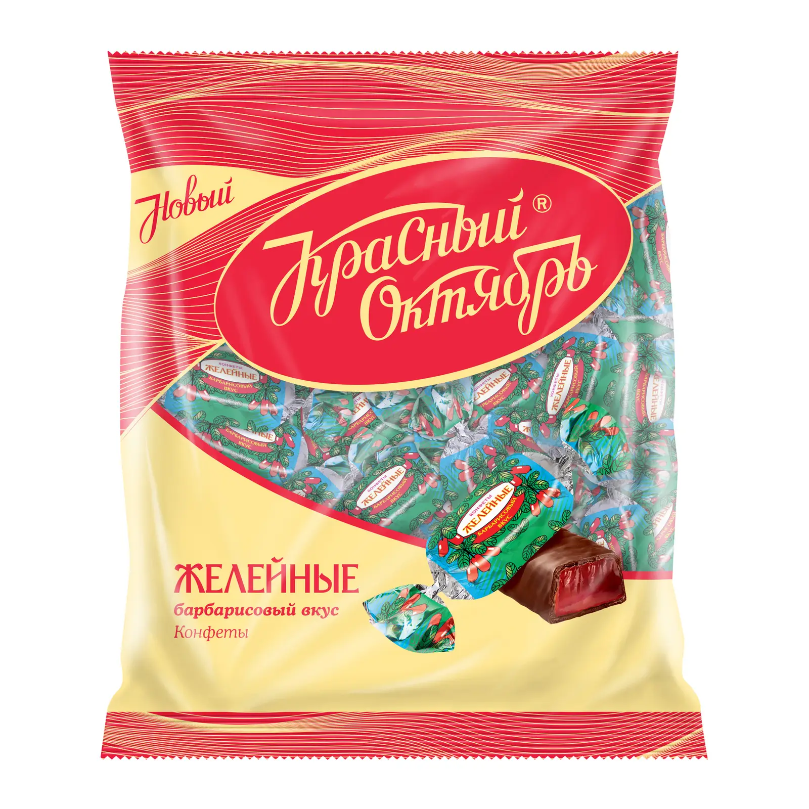 Изображение товара Желейные конфеты Красный Октябрь с барбарисовым вкусом в шоколадной глазури 250 г