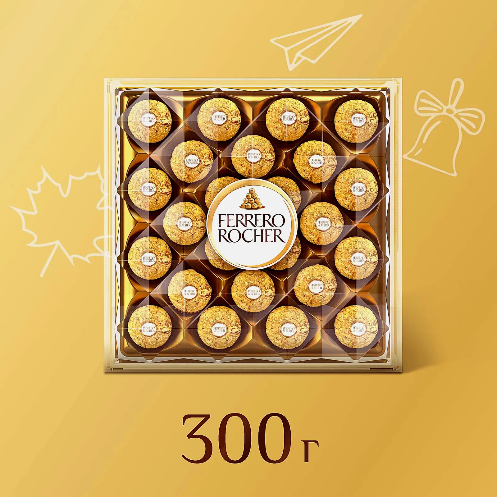 Конфеты шоколадные Ferrero Rocher из молочного шоколада с начинкой из крема и лесного ореха 300г - фото 2 Конфеты шоколадные Ferrero Rocher из молочного шоколада с начинкой из крема и лесного ореха 300г - фото 2