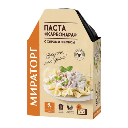 Изображение товара Паста Мираторг Карбонара с сыром и беконом 260г