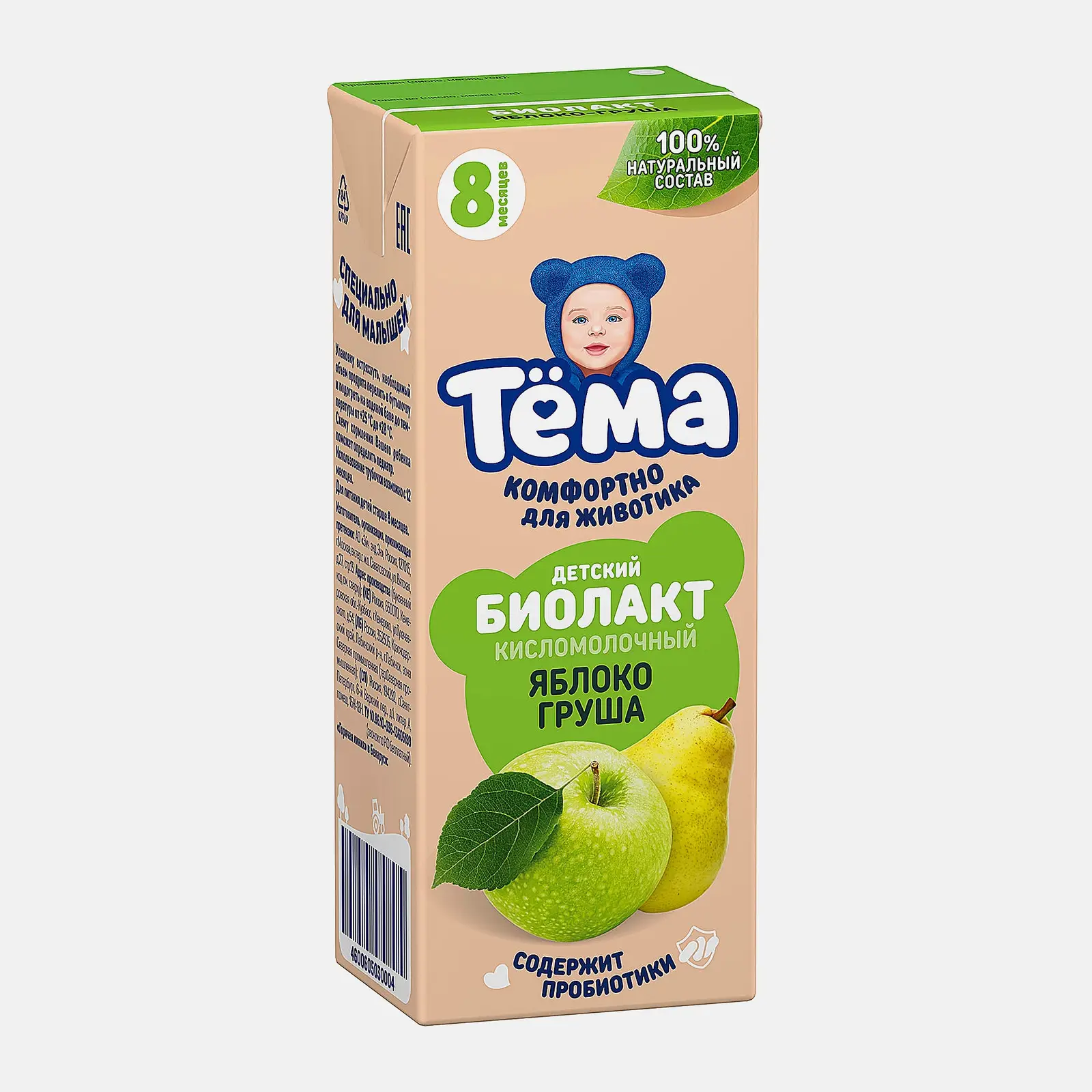 Изображение товара Биолакт детский Тема яблоко груша 3.0% 206г