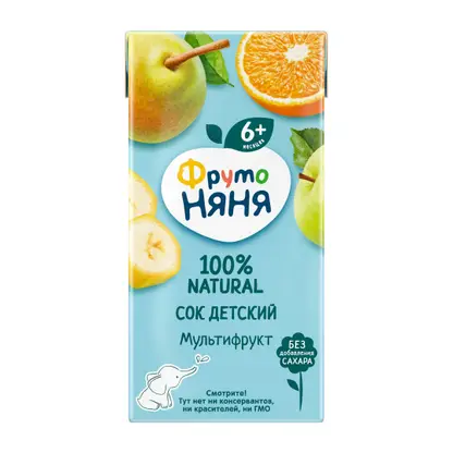Изображение товара Мультифруктовый сок с 6 месяцев Фрутоняня 200мл