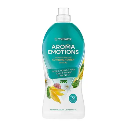Изображение товара Кондиционер для белья Synergetic Emotions освежающая мята иланг-иланг и малина 1.8л
