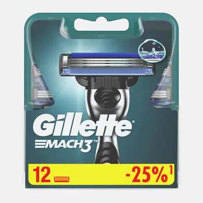 Кассеты для бритья Gillette Mach 3 12шт