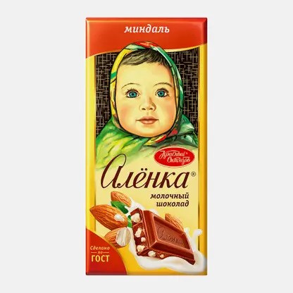 Шоколад молочный с миндалем Алёнка 75г