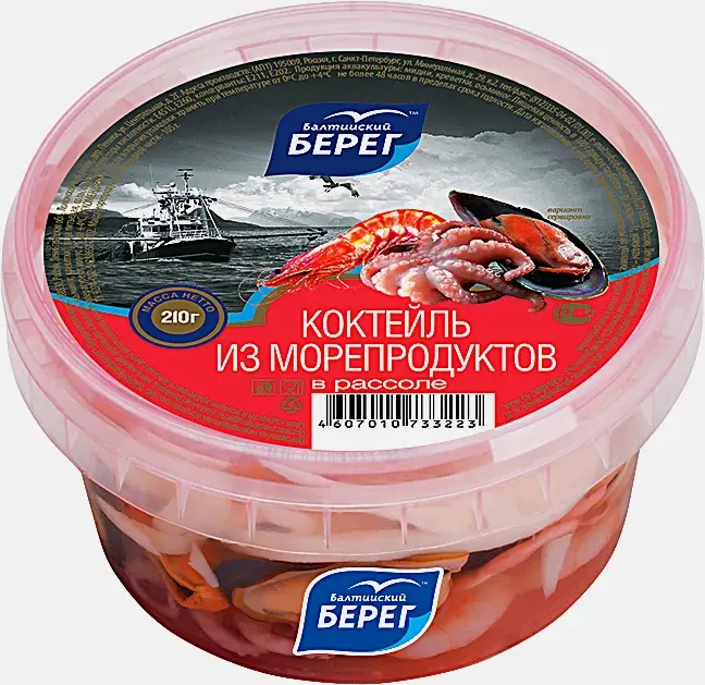 Коктейль морской из морепродуктов в рассоле Балтийский Берег 210г - фото 2