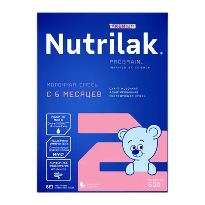 Изображение товара Смесь молочная Nutrilak Premium 2 с 6месяцев 600г