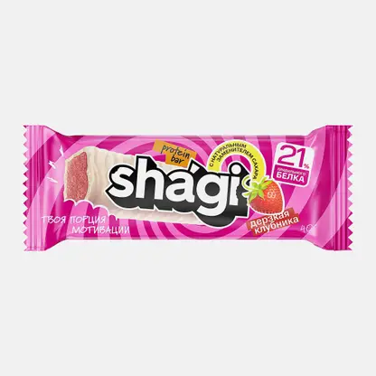 Протеиновый батончик с клубничным вкусом без сахара Shagi 40г