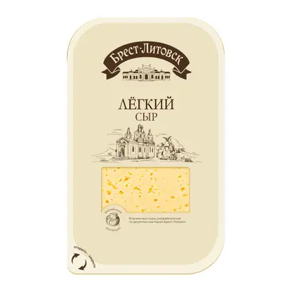 Изображение товара Легкий сыр слайсы 35% Брест-Литовск 130г
