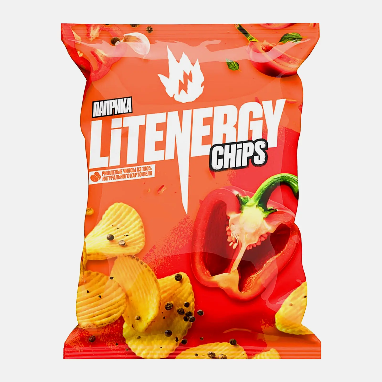 Изображение товара Чипсы Lit Energy рифленые паприка 120г вкусная закуска