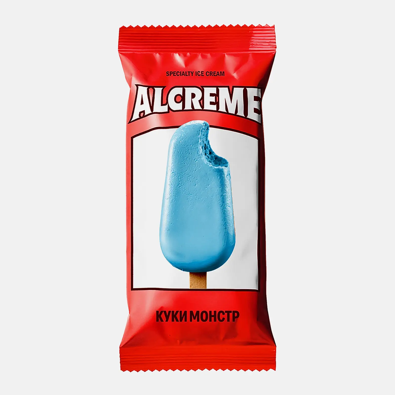 Изображение товара Мороженое пломбир эскимо Куки Монстр с шоколадным печеньем Alcreme 70г