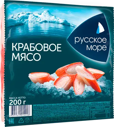 Изображение товара Крабовое мясо Русское море имитация 200г
