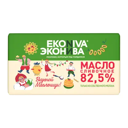 Изображение товара Масло сливочное ЭкоНива 82.5% 180г