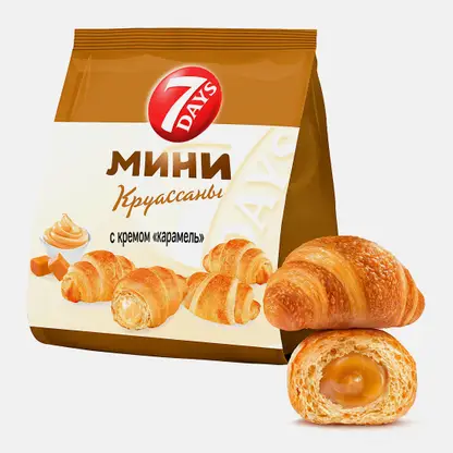 Мини-круассаны с кремом карамель 7Days 265г