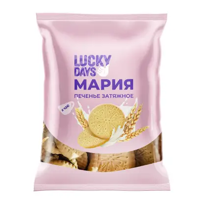 Изображение товара Печенье Lucky Days затяжное Мария 300г натуральное без пальмового масла