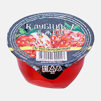 Фруктовый десерт Клубника в желе Ростагроэкспорт 150г