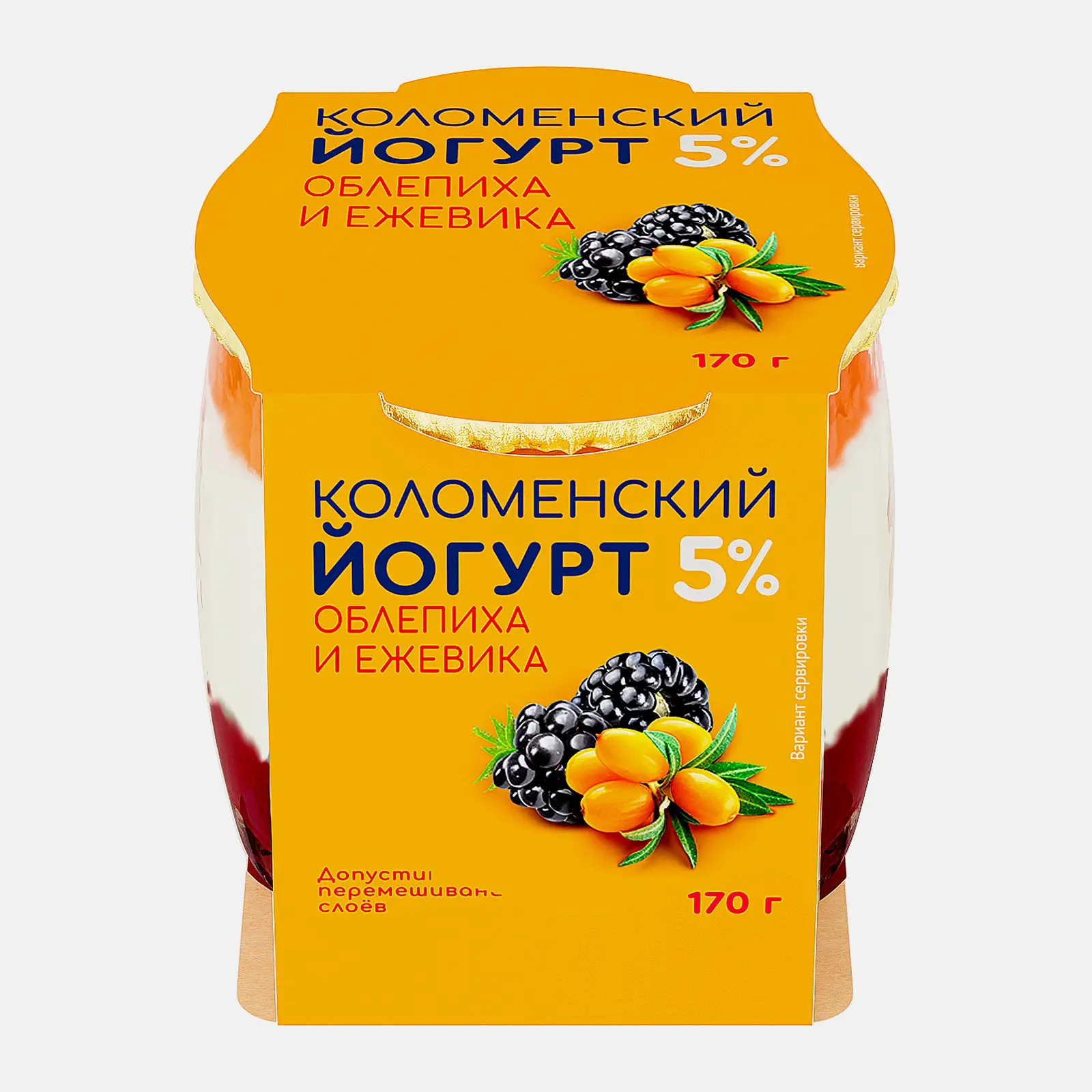 Йогурт Коломенский Облепиха-ежевика 5% 170г