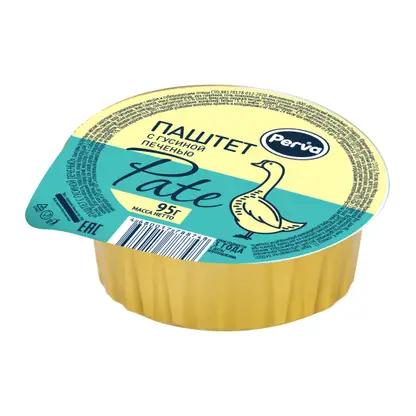 Изображение товара Паштет Perva Сливочный с гусиной печенью 95г