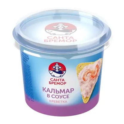 Изображение товара Кальмар Санта Бремор в сливочном соусе с креветкой 150г