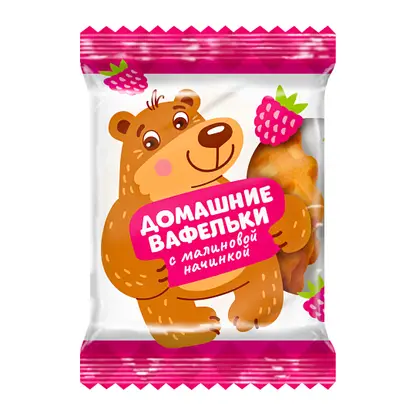 Изображение товара Домашние вафельки печенье с малиновой начинкой
