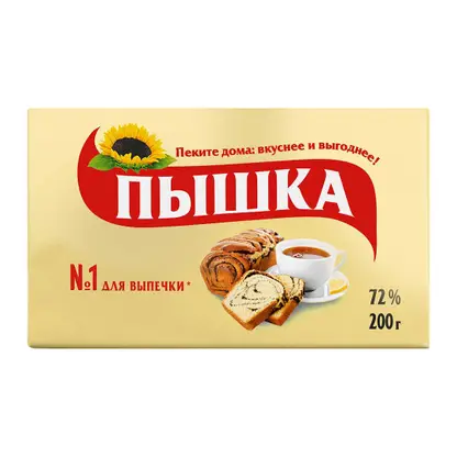 Изображение товара Маргарин Пышка для выпечки 72% 200г