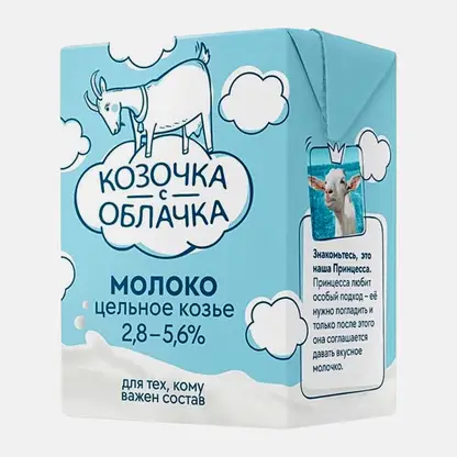 Молоко Козочка с облачка козье ультрапастеризованное 5.6% 200мл