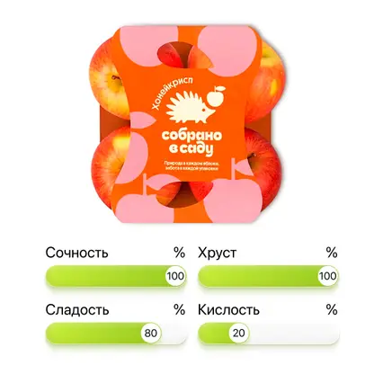 Изображение товара Яблоки Хонейкрисп Собрано в саду 4шт