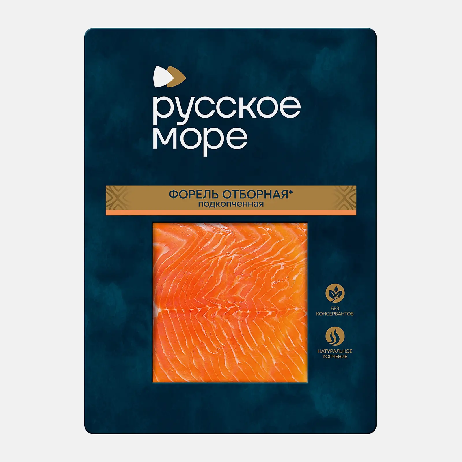Изображение товара Форель Русское море подкопченная филе-ломтики 120г - деликатес из рыбы, вкусная и ароматная
