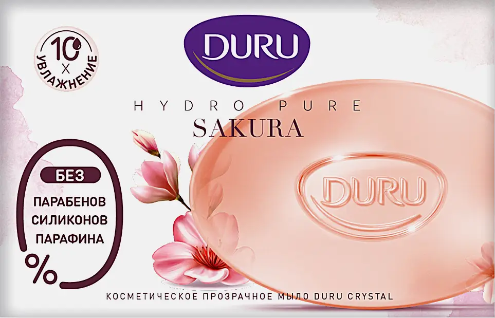 Изображение товара Туалетное мыло Duru Hydro pure Sakura 106г натуральное увлажнение свежий аромат