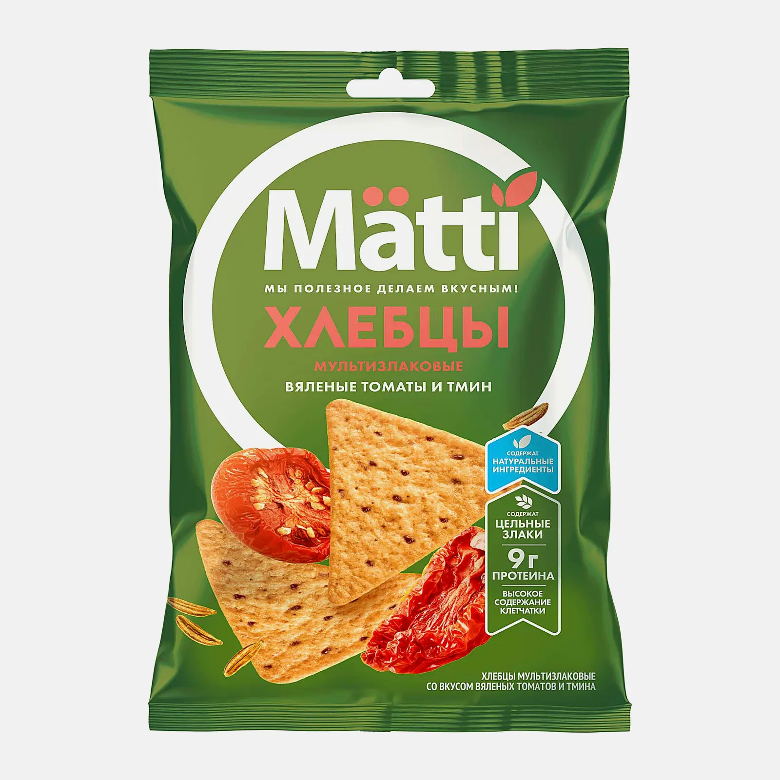 Хлебцы мультизлаковые вяленые томаты и тмин Matti 75г
