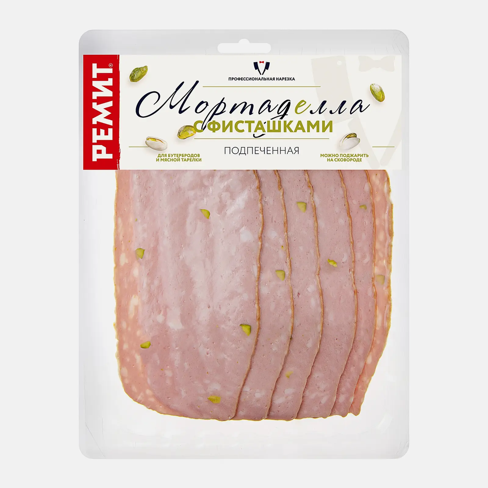 Изображение товара Колбаса Ремит Мортаделла подпеченная с фисташками 180г