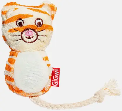 Игрушка для собак Gigwi Мишка Кот с пищалкой 9см