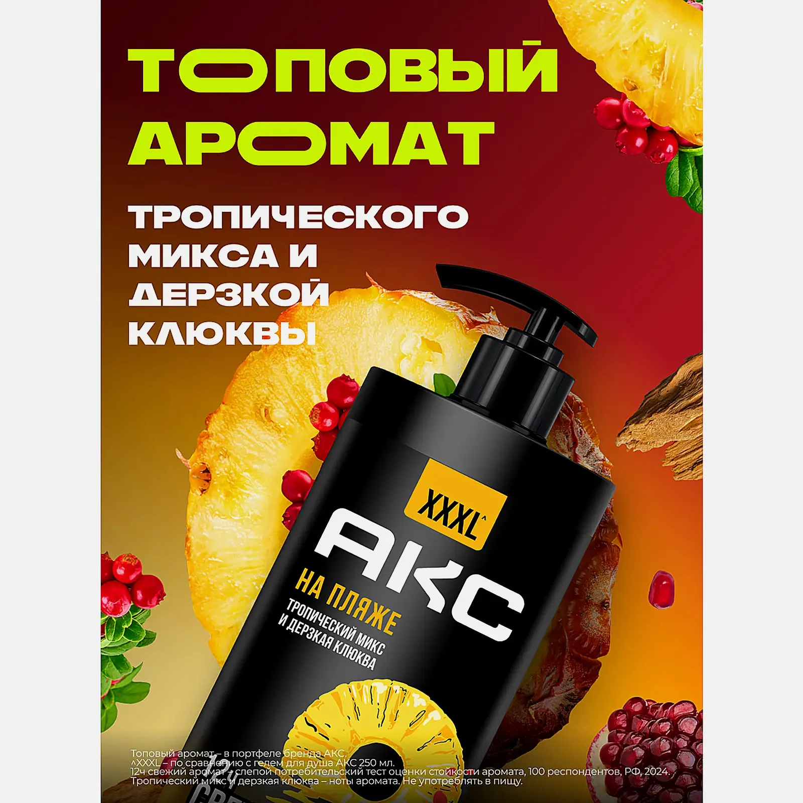 Парфюмированный гель для тела, лица и волос 3в1 На пляже Акс 1л