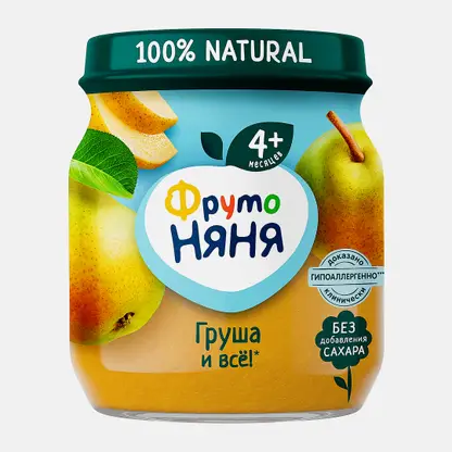 Грушевое пюре с 4 месяцев Фрутоняня 100г
