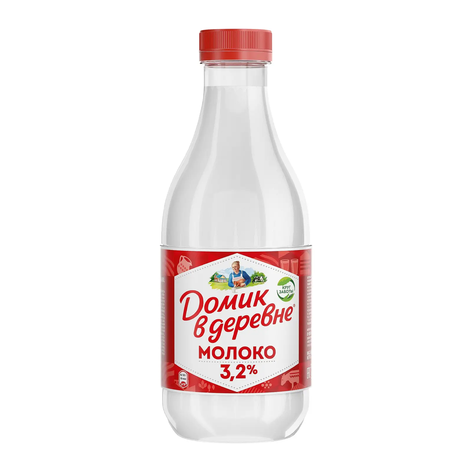 Изображение товара Молоко Домик в деревне пастеризованное 3.2% 930мл