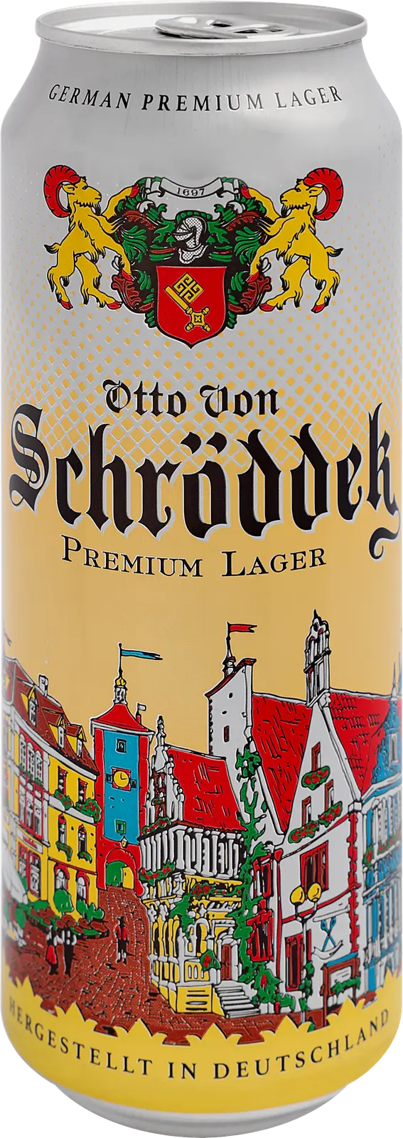 Изображение товара Пиво Otto von Schrödder светлое фильтрованное 4.9% 500мл