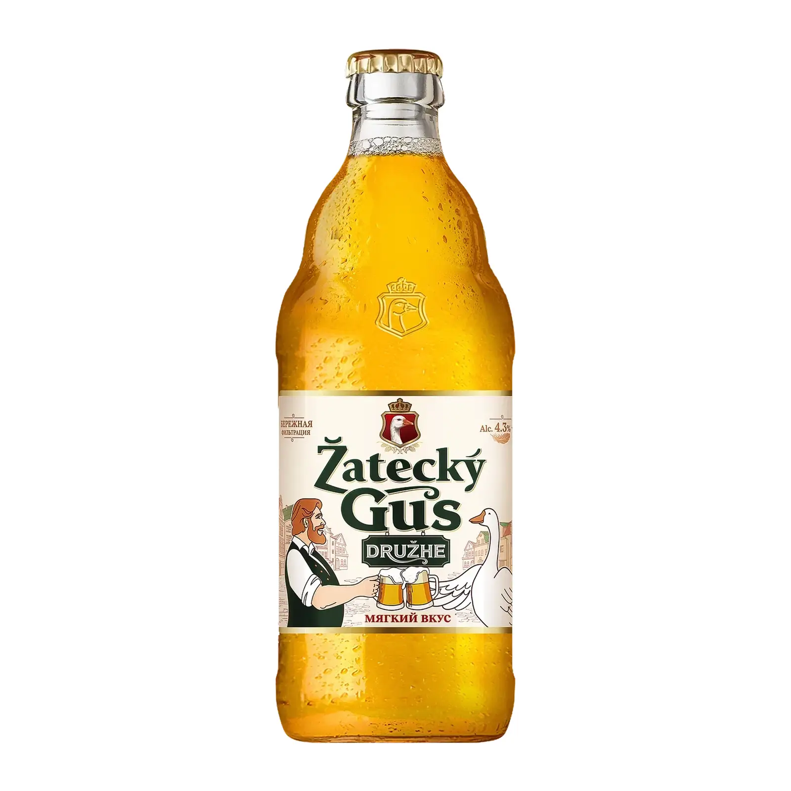 Изображение товара Пиво Zatecky Gus Druzhe светлое 450 мл 4.3% фильтрованное пастеризованное